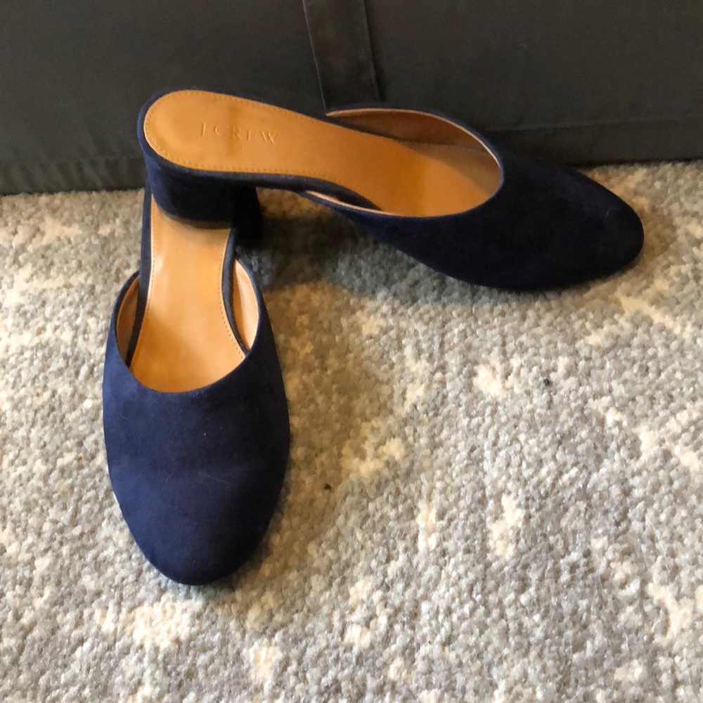 J Crew suede mules